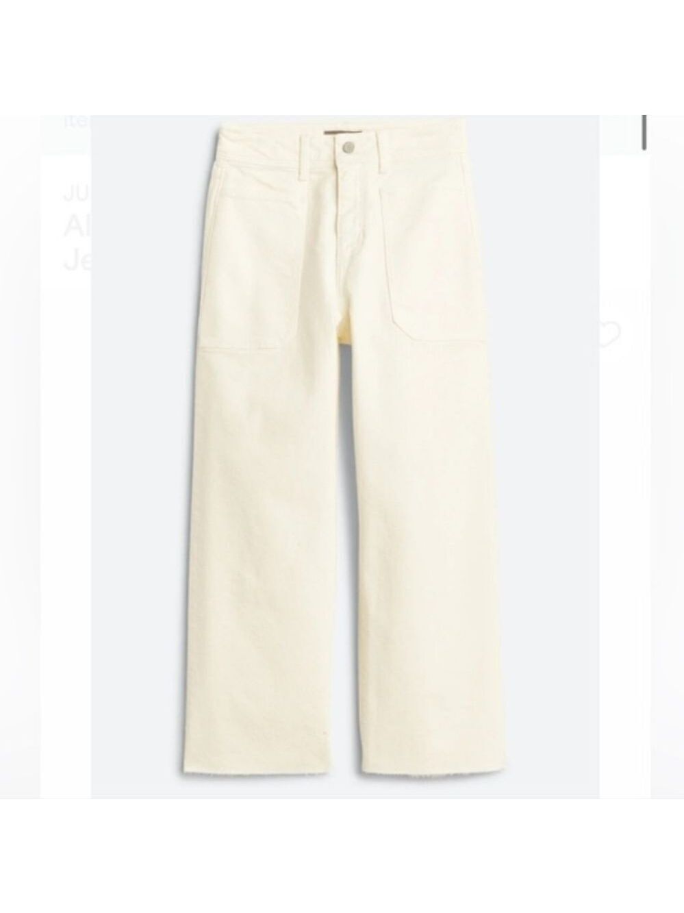3333 Just USA High Rise Cropped Wide Leg - Off White Sz 16